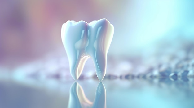 illustrazione 3d dente sano concetto di cura dei denti AI generativa