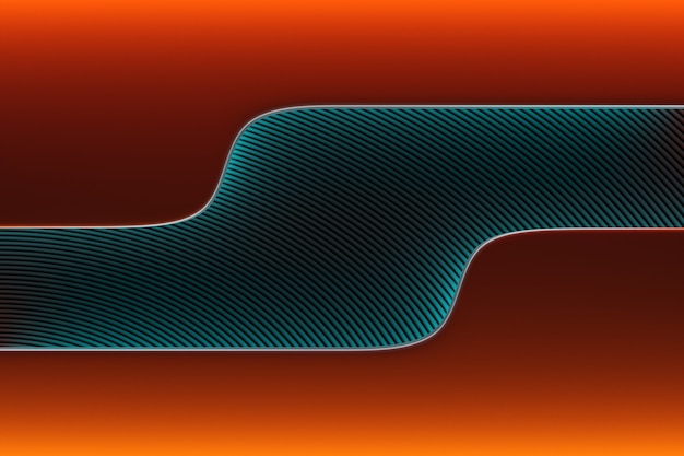 Illustrazione 3D di astratto blu e arancione brillante linee di attraversamento pattern