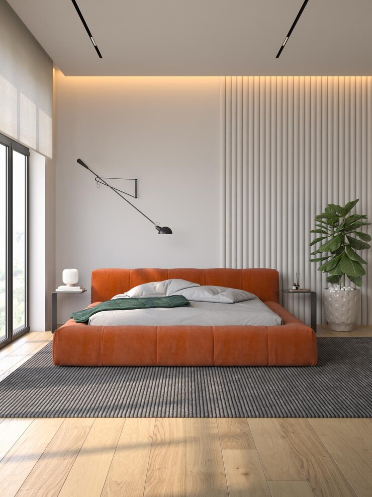 Illustrazione 3D di camere da letto moderne e concettuali