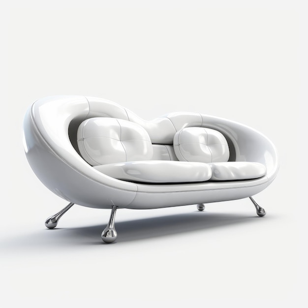 Illustrazione 3D di divano e sedia in stile mobili moderni creati con la tecnologia Generative AI
