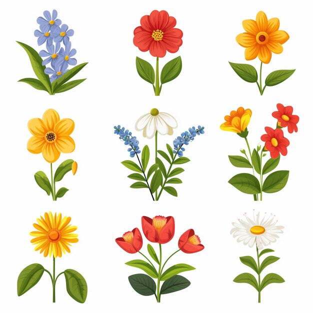 Illustrazione 3D di fiori colorati