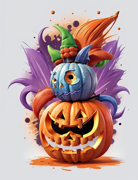 illustrazione 3D di pumpkin halloween