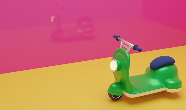 Illustrazione 3D di scooter