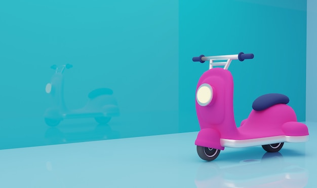 Illustrazione 3D di scooter