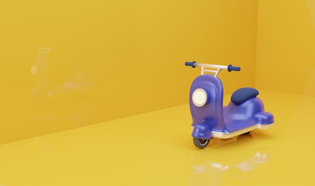 Illustrazione 3D di scooter