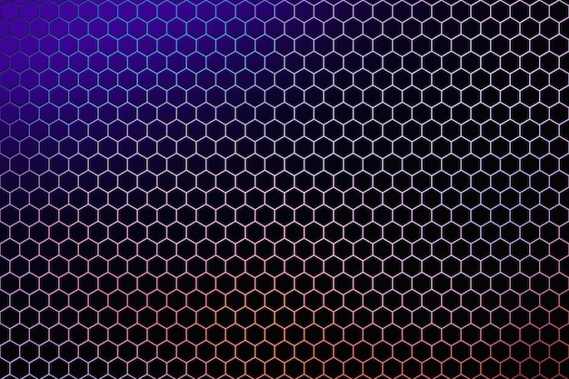 Illustrazione 3d di un colorato nido d'ape Modello di semplici forme geometriche esagonali sfondo mosaico