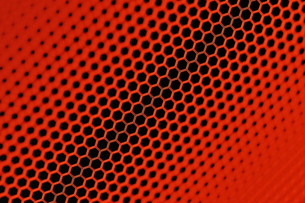 Illustrazione 3D di un favo rosso monochrome per il miele