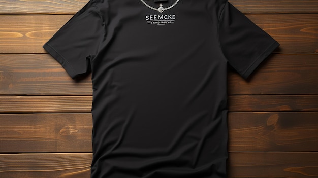 Illustrazione 3D di un mockup di maglietta nera con logo estetico