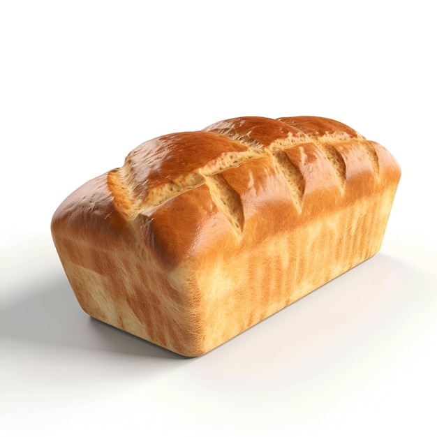 Illustrazione 3D di un pane isolato su sfondo bianco