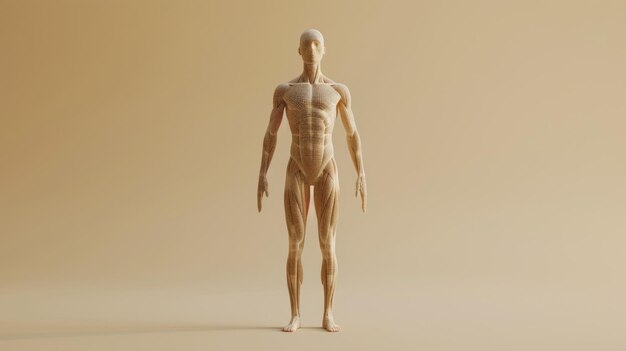Illustrazione 3D di un sistema muscolare umano