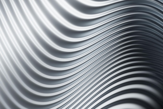 Illustrazione 3D di uno sfondo a gradiente astratto grigio classico con linee Stampa dalle onde Tessuta grafica moderna Modello geometrico