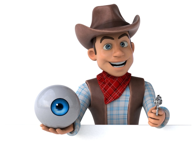 Illustrazione 3D divertente del cowboy