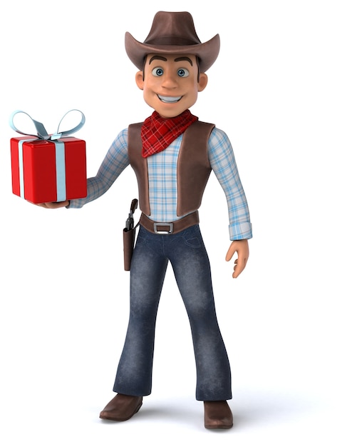 Illustrazione 3D divertente del cowboy