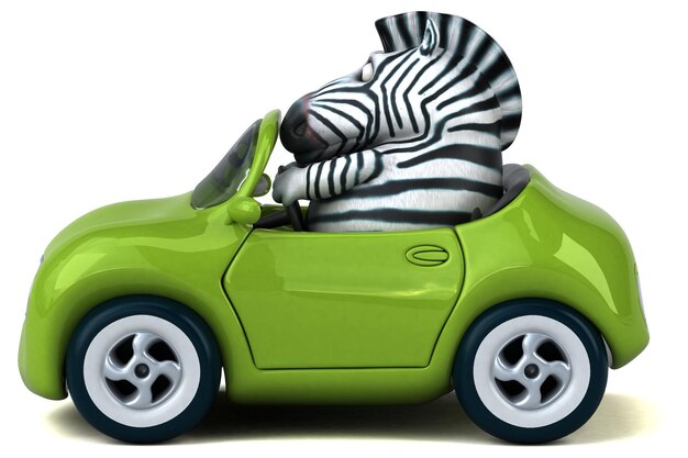 Illustrazione 3D divertente della zebra