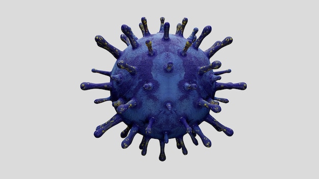 illustrazione 3D. Focolaio di coronavirus che infetta il sistema respiratorio. Influenza di tipo Covid 19 sfondo del virus come influenza pericolosa. Concetto di rischio sanitario pandemico con cellule malate.