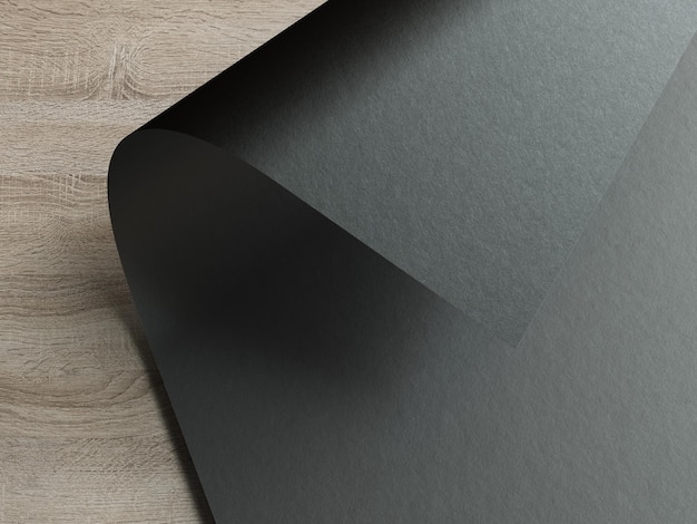 Illustrazione 3D foglio di carta piegato modello isolato