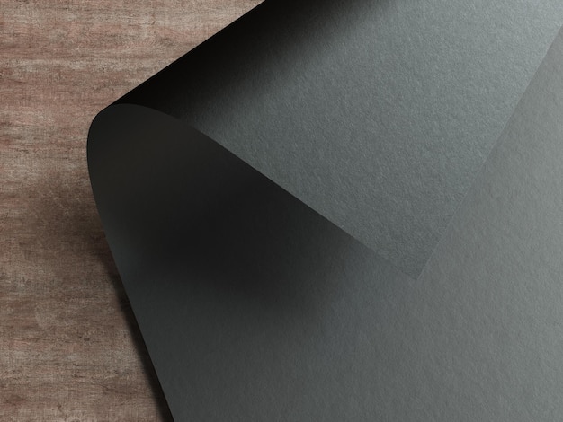 Illustrazione 3D foglio di carta piegato modello isolato