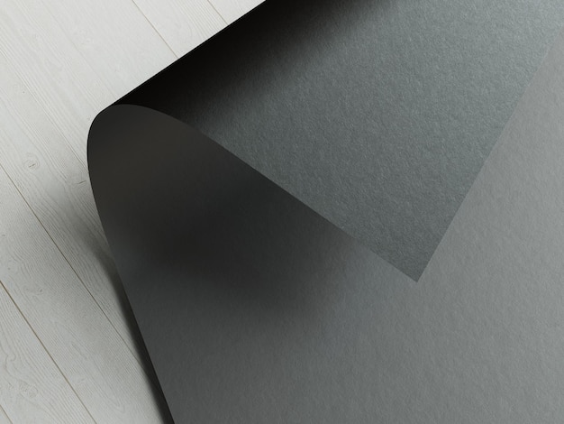 Illustrazione 3D foglio di carta piegato modello isolato