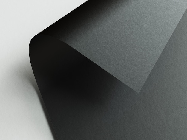 Illustrazione 3D foglio di carta piegato modello isolato