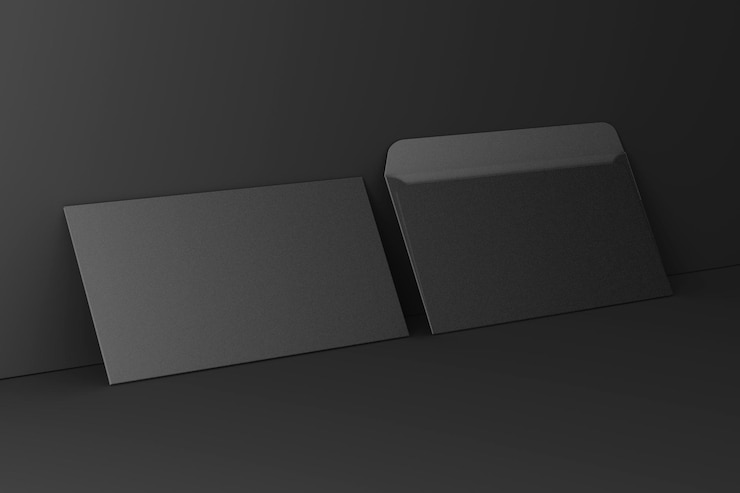 Foto illustrazione 3d formato busta a5 isolato