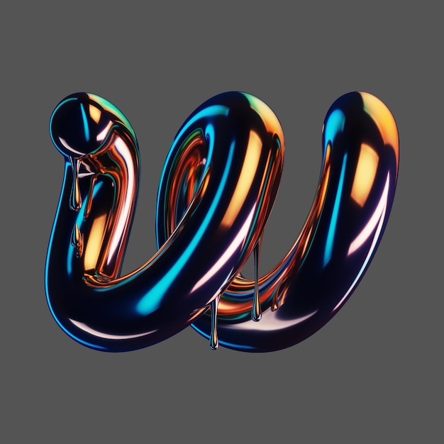 Illustrazione 3D gratuita della parola W