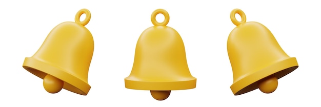 illustrazione 3d Icona della campana di notifica per il simbolo del web design dell'interfaccia utente creativa