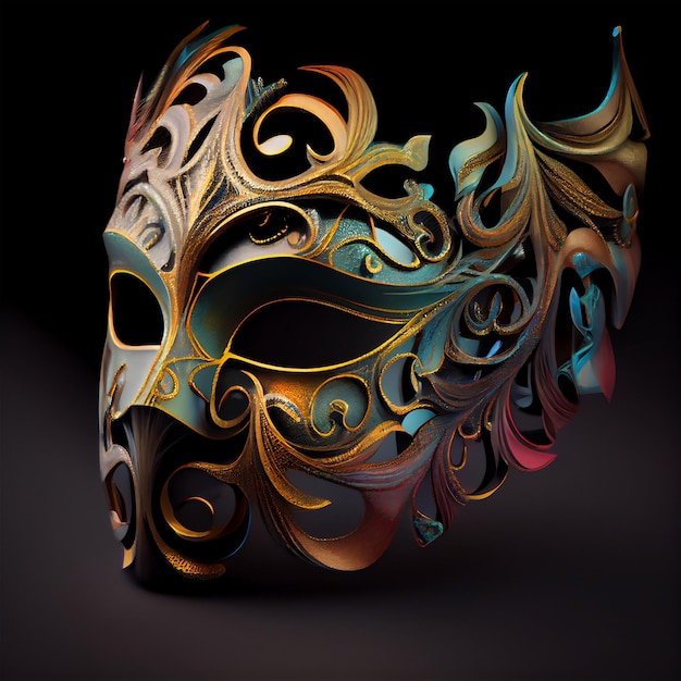 Illustrazione 3D maschera di carnevale