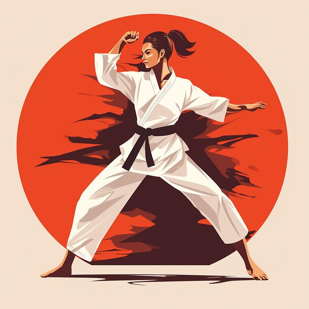 Illustrazione 3D per il karate fatta con generative ai