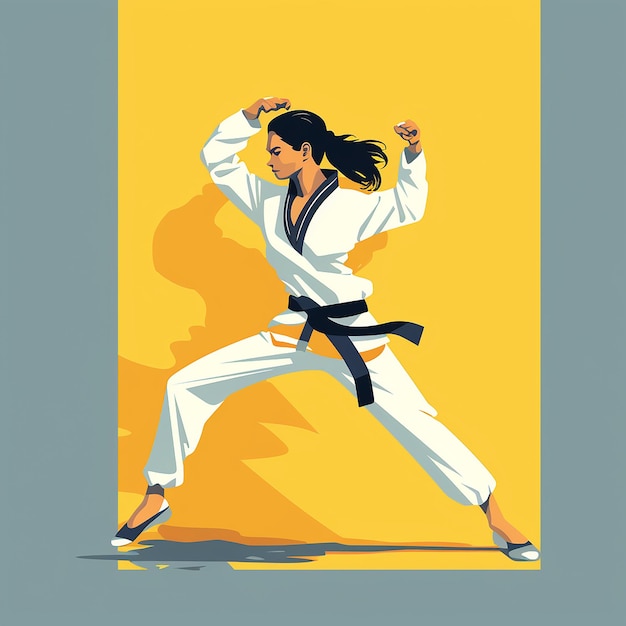 Illustrazione 3D per il karate fatta con generative ai