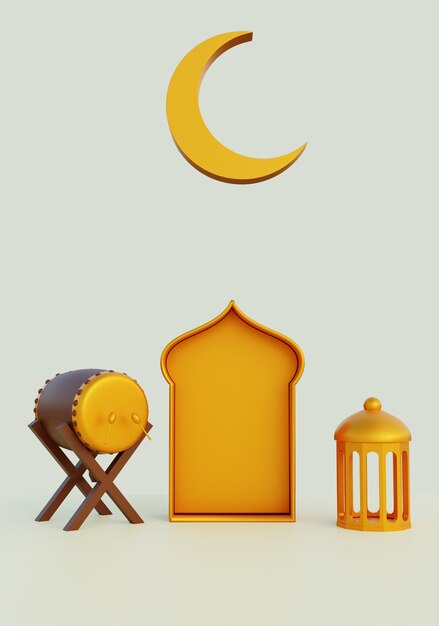 Illustrazione 3d Potrait Ramadan