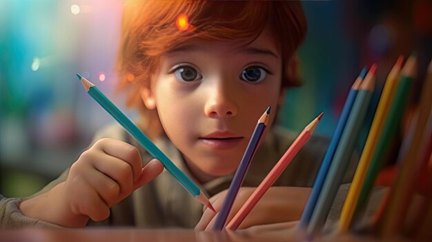 Illustrazione 3D realistica di immagini per bambini piene di colori colorati