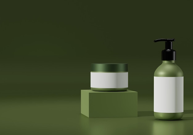 Illustrazione 3d realistica di un barattolo per crema, sapone. Pubblicità del prodotto per crema, sapone, shampoo