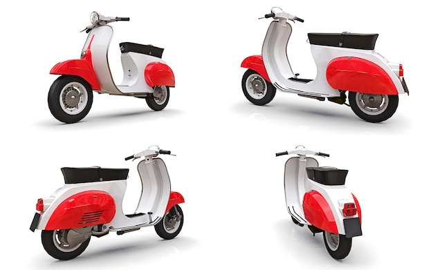 illustrazione 3d Rendering 3d di scooter europeo vintage