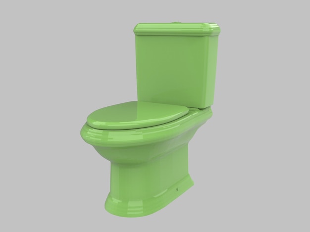 illustrazione 3d toilette armadio wc verde