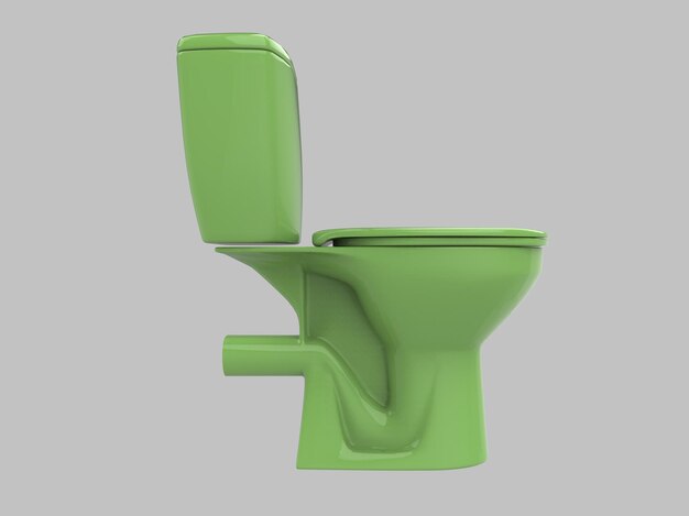 illustrazione 3d toilette armadio wc verde