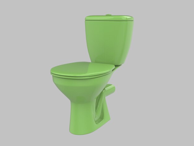 illustrazione 3d toilette armadio wc verde