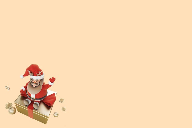 Illustrazione 3D un regalo da Babbo Natale il giorno di Natale