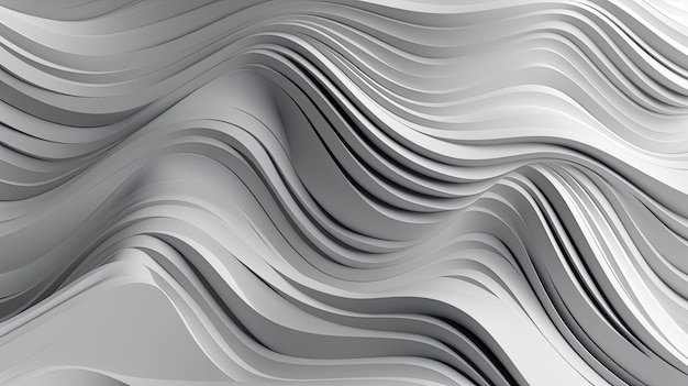 Illustrazione 3D White Seamless Waves Pattern Design Wallpaper