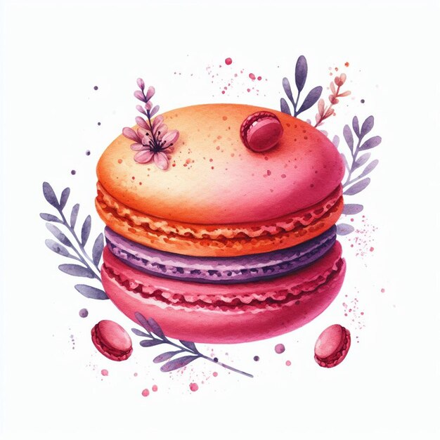 illustrazione a acquerello di macarooni