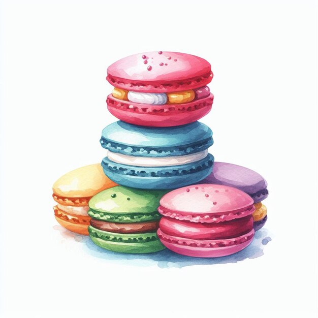 illustrazione a acquerello di macarooni