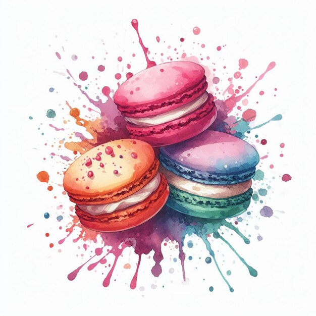 illustrazione a acquerello di macarooni