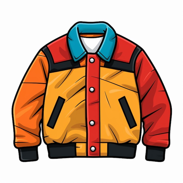 illustrazione a cartone animato di una giacca con un collare e un collare generativo ai