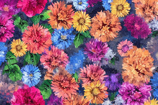 Illustrazione a colori con fiori