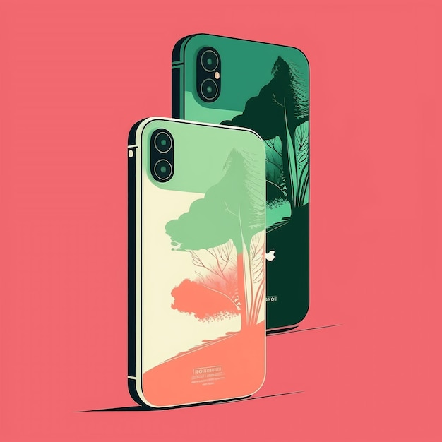 Illustrazione a colori del primo piano di iPhone