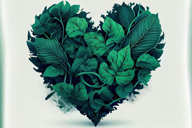 Illustrazione abbastanza verde del cuore