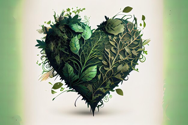 Illustrazione abbastanza verde del cuore