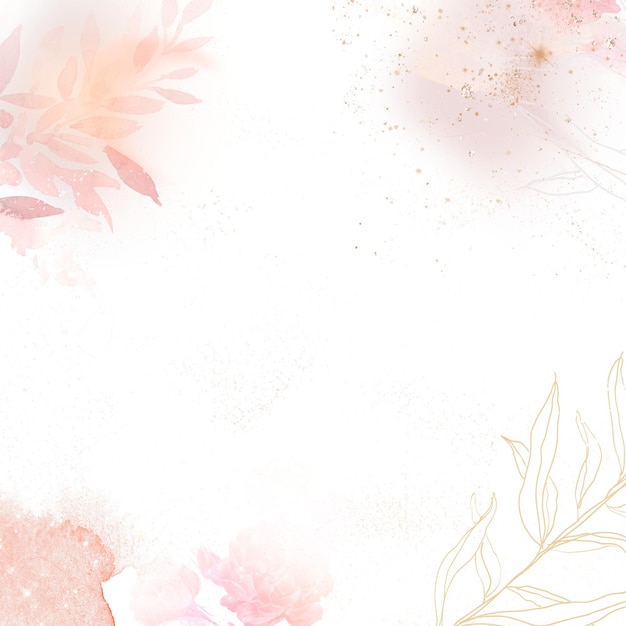 Illustrazione ad acquerello a cornice di fiori Png remixata da immagini vintage di pubblico dominio