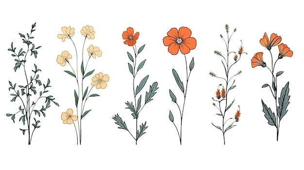 Illustrazione ad acquerello Collezione botanica IA generativa