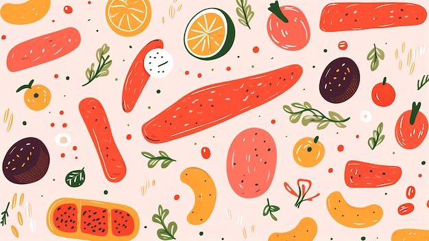 Illustrazione ad acquerello del fondo dell'alimento