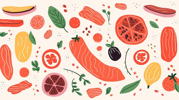 Illustrazione ad acquerello del fondo dell'alimento